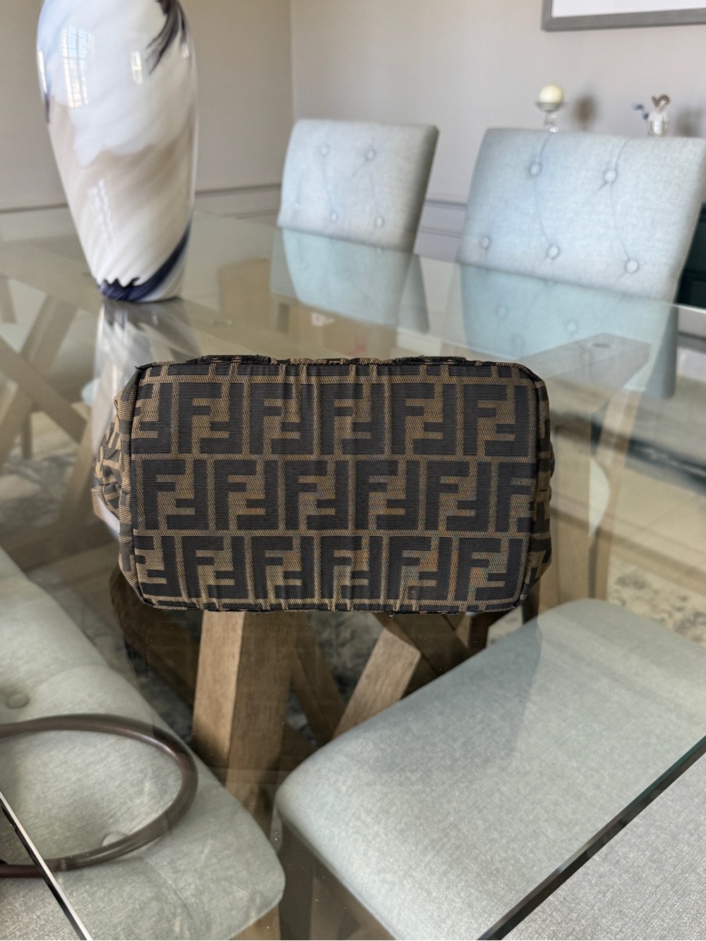 FENDI ZUCCA CANVAS Vintage 1925 Zip Tote Brown - Picture 3 of 11